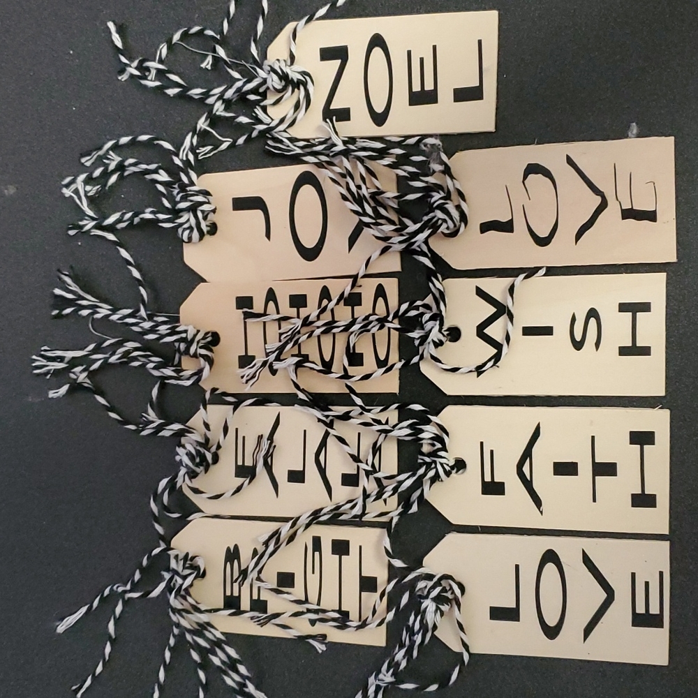 Set of 9 Wood Labels Ornaments